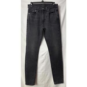 Polo Ralph Lauren Tompkins Mid Rise Womens Black Skinny Jeansw Denim Size 28